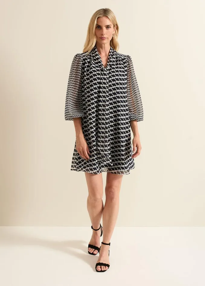 Phase Eight Suki Navy Geo Tunic Mini Dress Navy Women Dresses