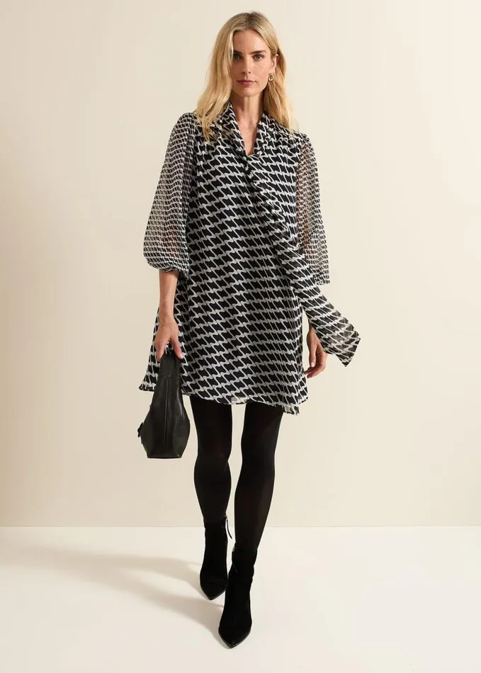 Phase Eight Suki Navy Geo Tunic Mini Dress Navy Women Dresses