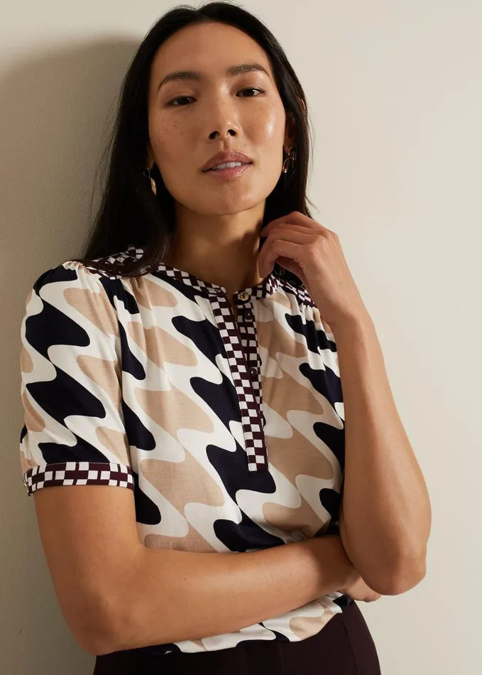 Phase Eight Suki Printed Jersey Top Multicoloured Women Tops and TShirts