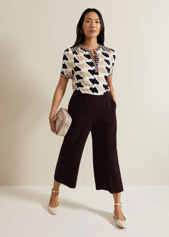 Phase Eight Suki Printed Jersey Top Multicoloured Women Tops and TShirts