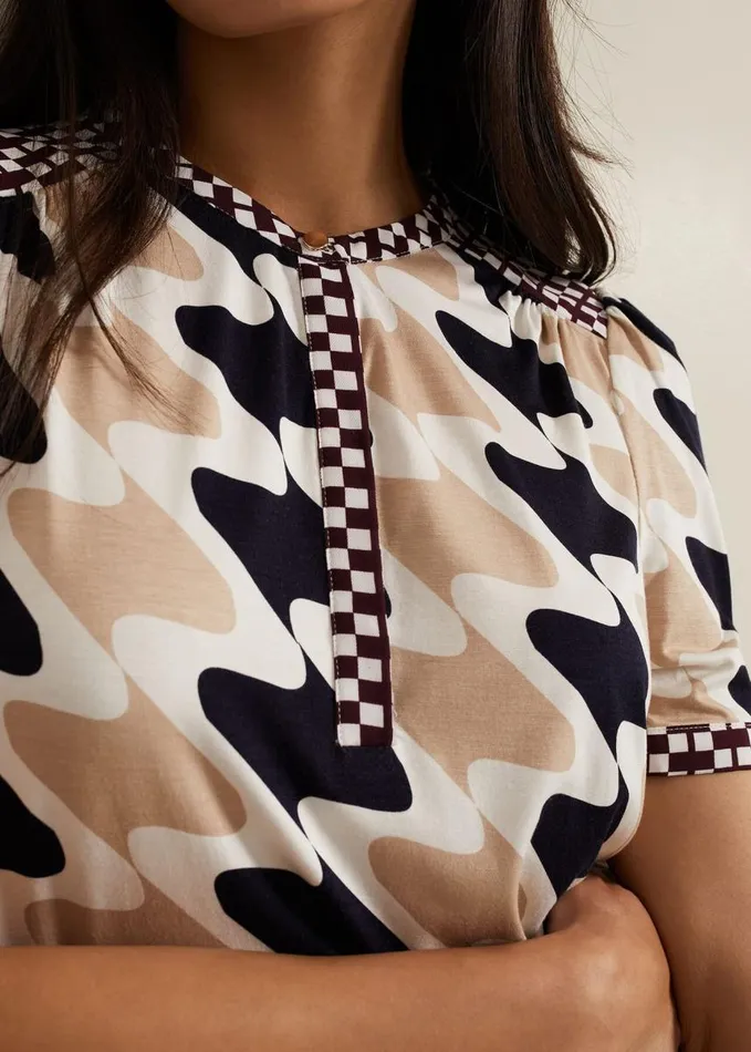 Phase Eight Suki Printed Jersey Top Multicoloured Women Tops and TShirts
