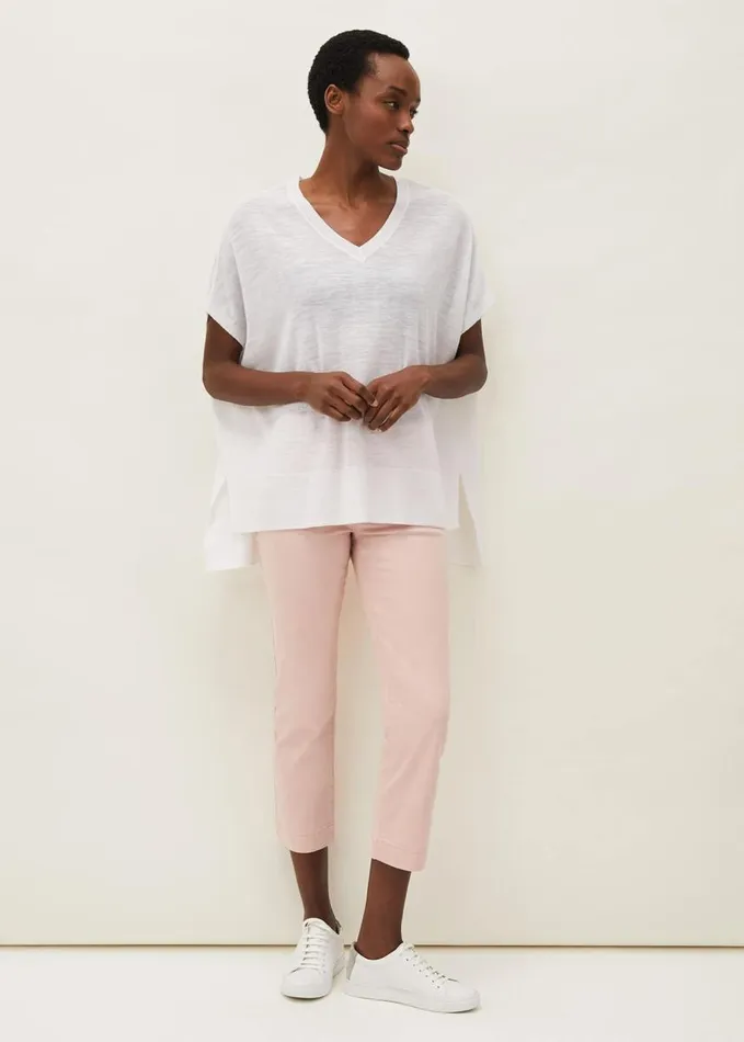 Phase Eight Sukie VNeck Knit Jumper Ivory Women Knitwear