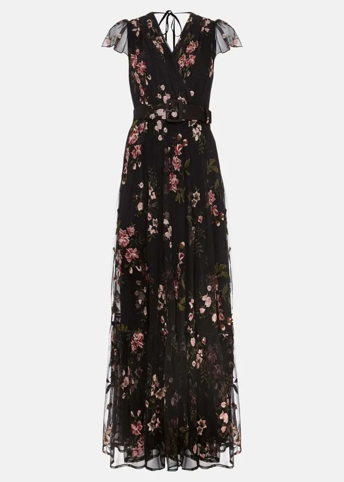 Phase Eight Tamera Mesh Embroidered Maxi Dress Multicoloured Women Dresses
