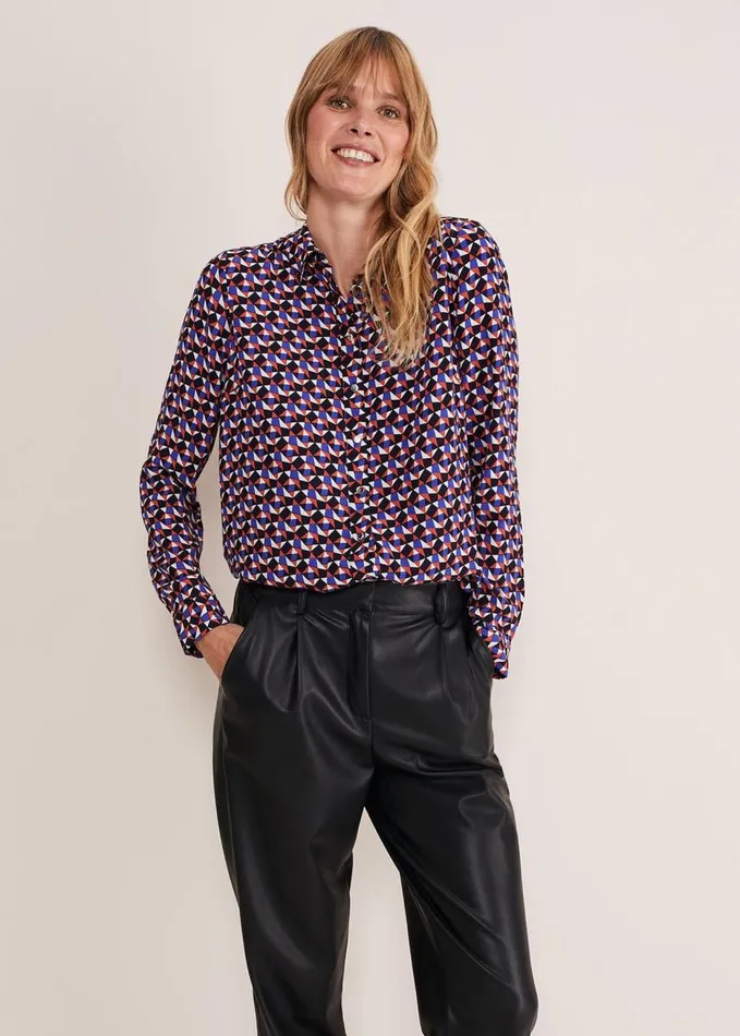 Phase Eight Tanjina Geo Shirt Orangeblue Women Shirts and Blouses