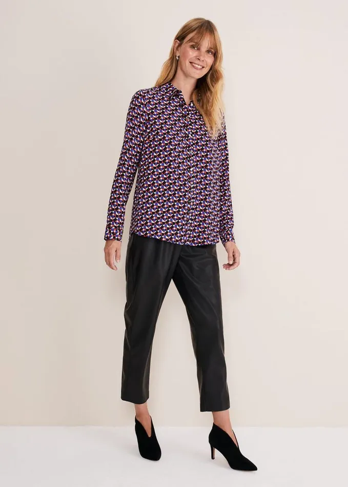 Phase Eight Tanjina Geo Shirt Orangeblue Women Shirts and Blouses