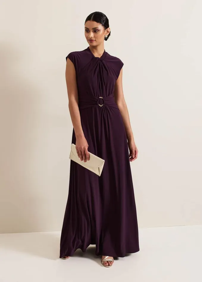 Phase Eight Tolly Burgundy Jersey Maxi Dress Burgundy Women Dresses