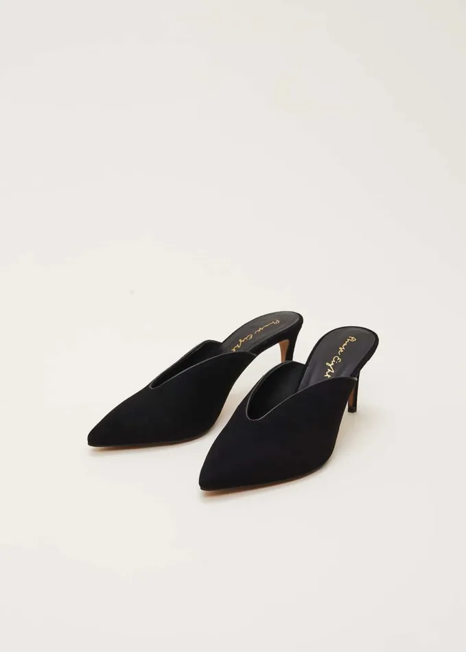 Phase Eight V Front Mule Shoe Black Women Heels