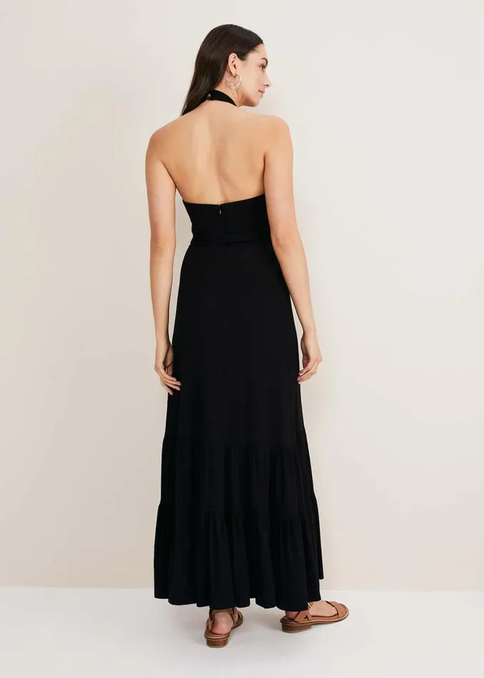 Phase Eight Valeria Jersey Halter Neck Dress Black Women Dresses