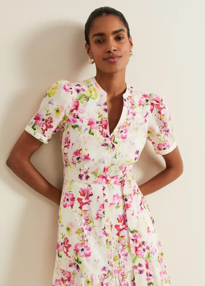 Phase Eight Velma Cotton Mini Dress Ivory Women Dresses