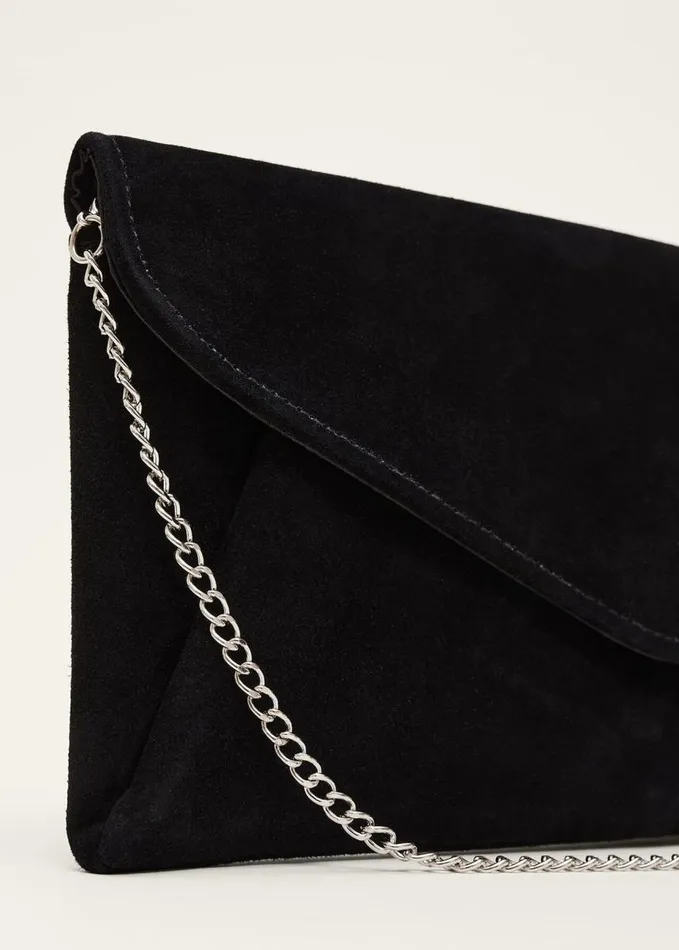 Phase Eight Wendie Suede Envelope Clutch Bag Black Women Bags and Clutches