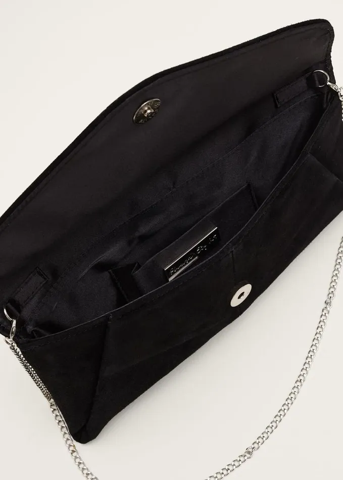 Phase Eight Wendie Suede Envelope Clutch Bag Black Women Bags and Clutches