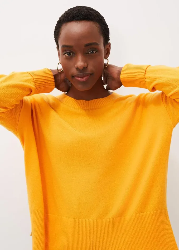 Phase Eight Yazin Boxy Knit Jumper Orange Women Knitwear