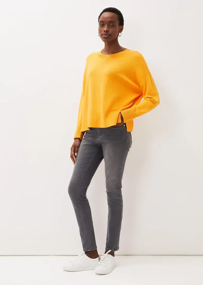 Phase Eight Yazin Boxy Knit Jumper Orange Women Knitwear