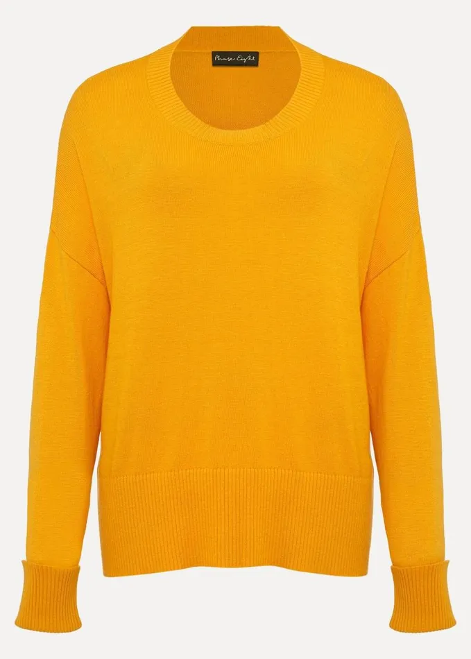 Phase Eight Yazin Boxy Knit Jumper Orange Women Knitwear