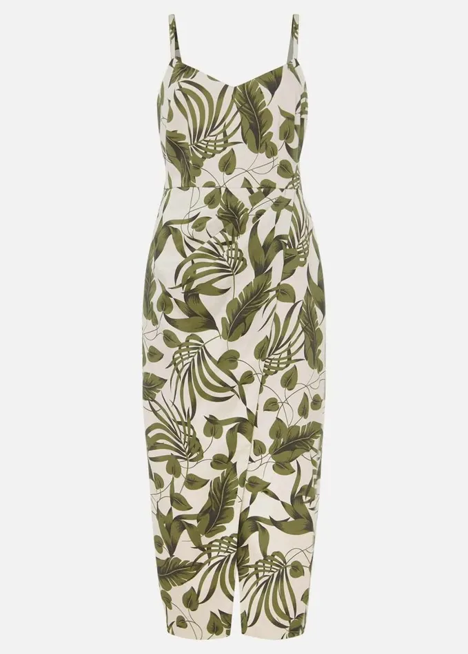 Phase Eight Yolanta Cotton Palm Print Midi Dress Ivorymulti Women Dresses