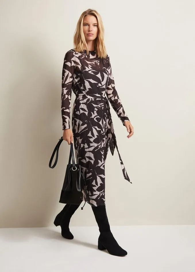 Phase Eight Yvonne Floral Midi Dress Black Multi Women Dresses