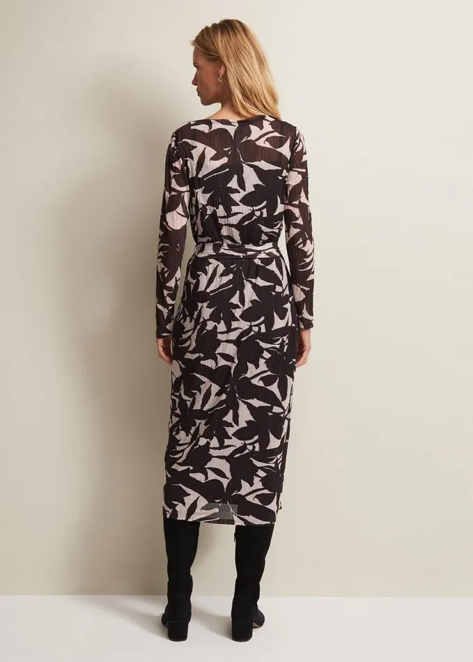Phase Eight Yvonne Floral Midi Dress Black Multi Women Dresses