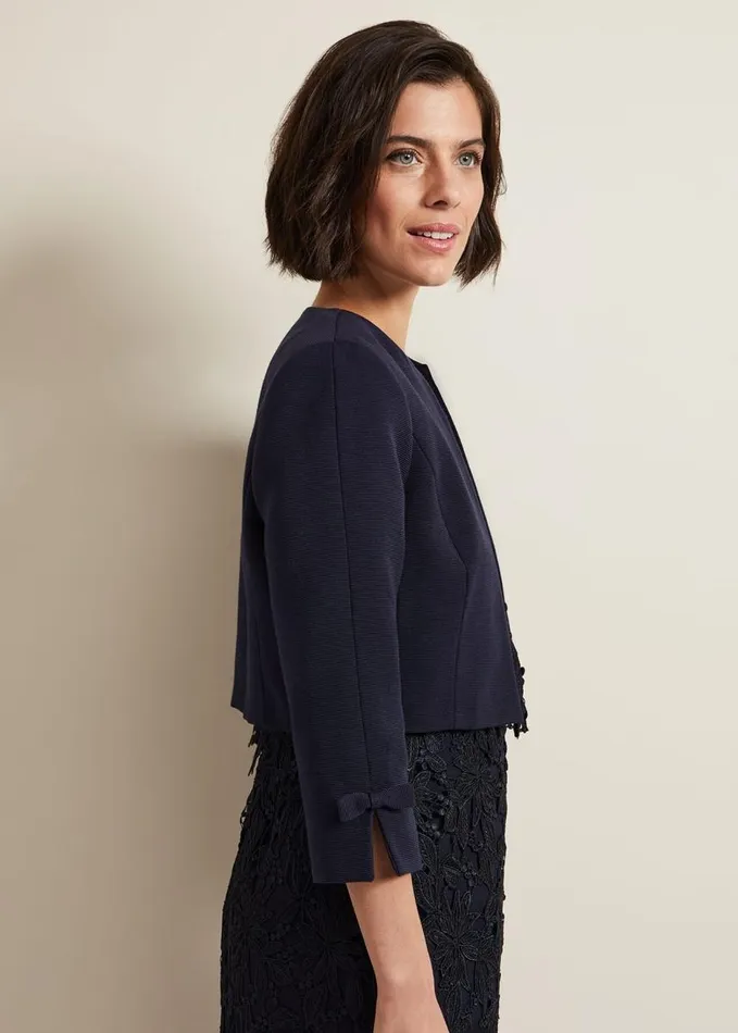 Phase Eight Zoelle Bow Jacket Navy Women Jackets
