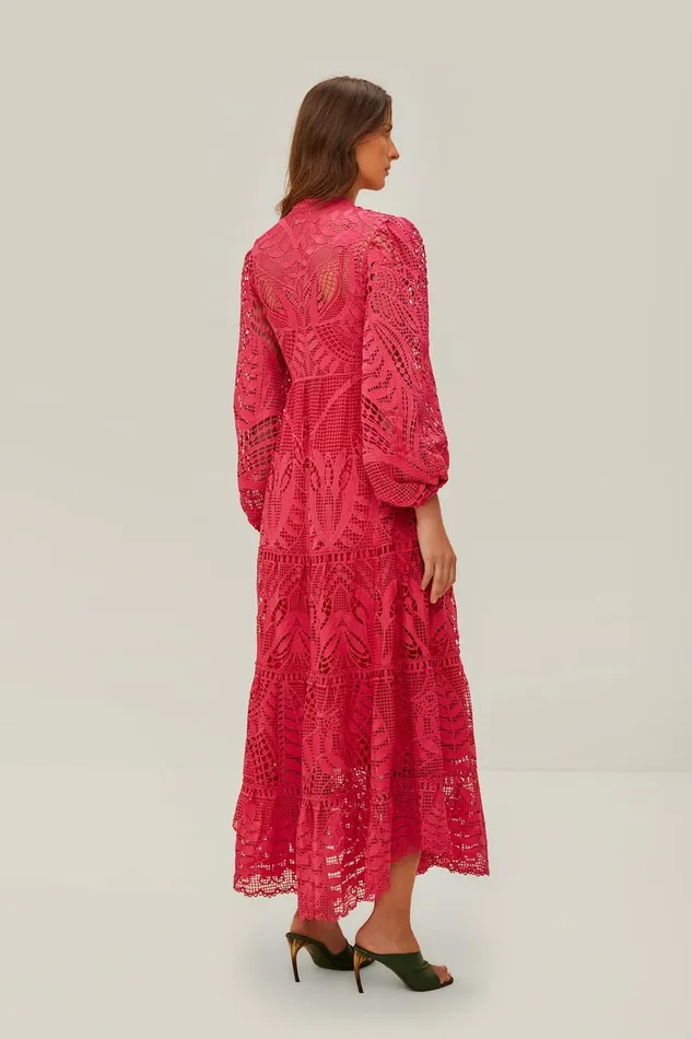 Pink Guipire Maxi Dress Women Farm Rio Maxi Dresses