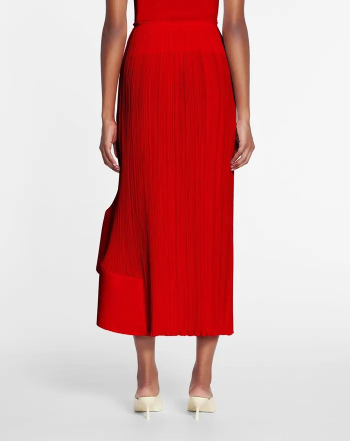 Pleated Midi Skirt Flame Women Lanvin Skirts and Shorts Pleated Midi Skirt Flame Women Lanvin Skirts and Shorts
