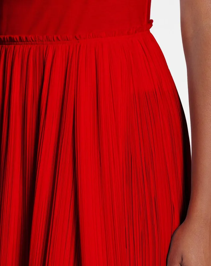 Pleated Midi Skirt Flame Women Lanvin Skirts and Shorts Pleated Midi Skirt Flame Women Lanvin Skirts and Shorts