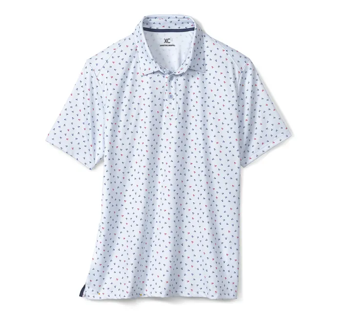 Polos and Tees XC4 Performance Polo Light Blue Skull Johnston and Murphy Men