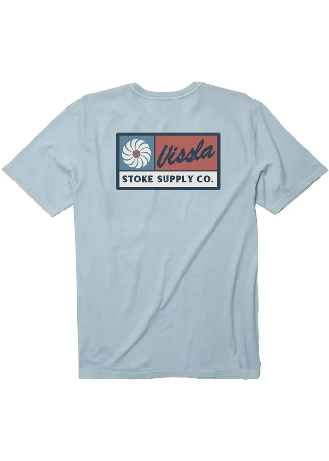 Premium Tees Vissla Men Hvac Ss Pkt Tee Ice Blue
