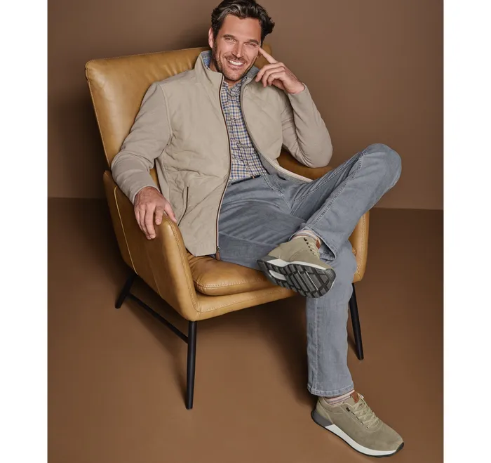 Quilted FullZip Tan Men Sweaters and Knits Johnston and Murphy