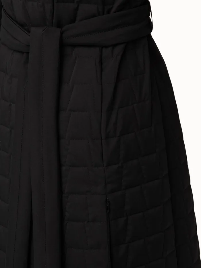 Quilted Trapezoid Long Coat Black Women Akris Coats