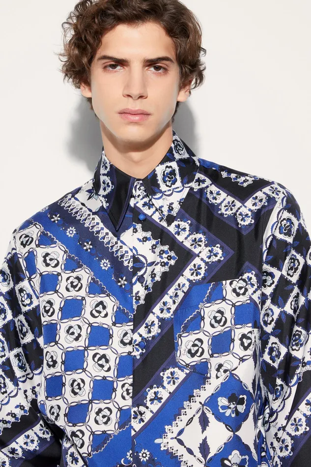 Ready To Wear Men PUCCI FestaPrint SilkTwill Shirt
