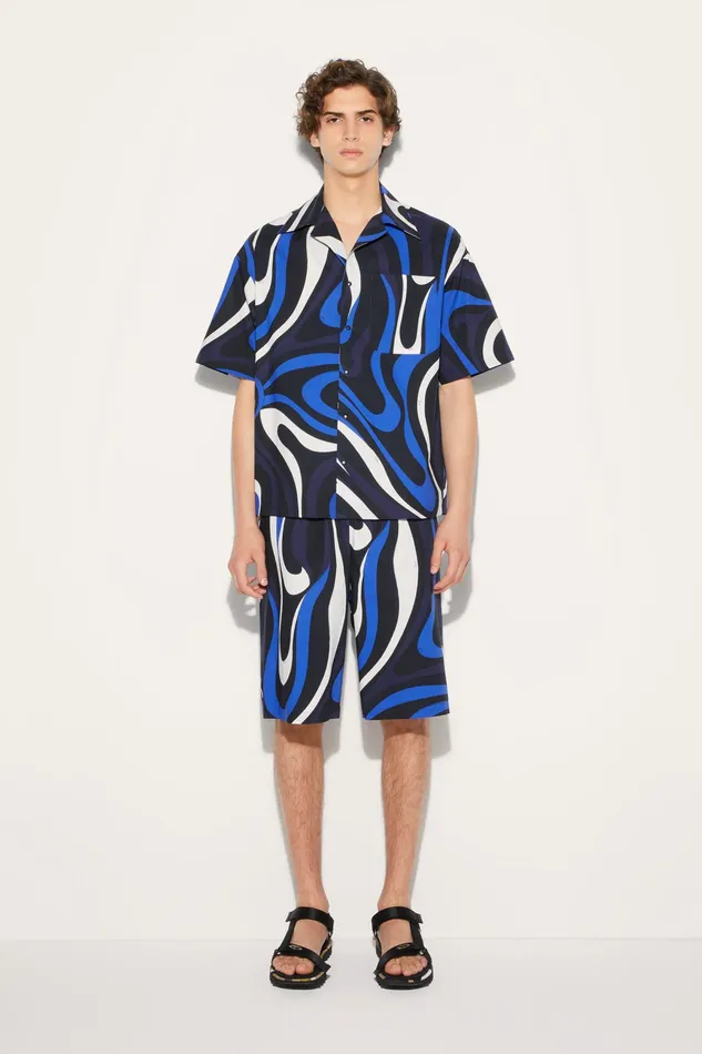 Ready To Wear Men PUCCI MarmoPrint Cotton Shirt