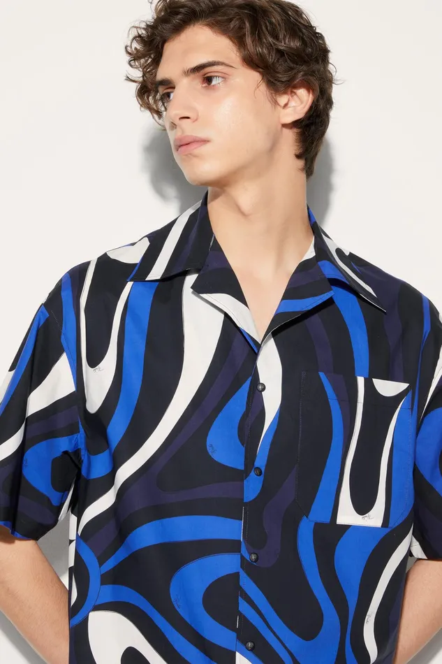 Ready To Wear Men PUCCI MarmoPrint Cotton Shirt