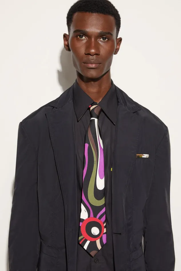 Ready To Wear Men PUCCI MarmoPrint SilkTwill Tie