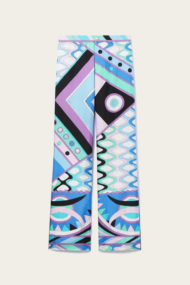 Ready To Wear Men PUCCI VivaraPrint SilkTwill Trousers