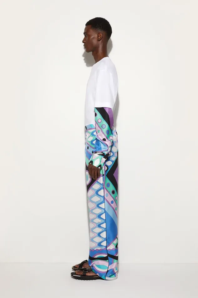 Ready To Wear Men PUCCI VivaraPrint SilkTwill Trousers