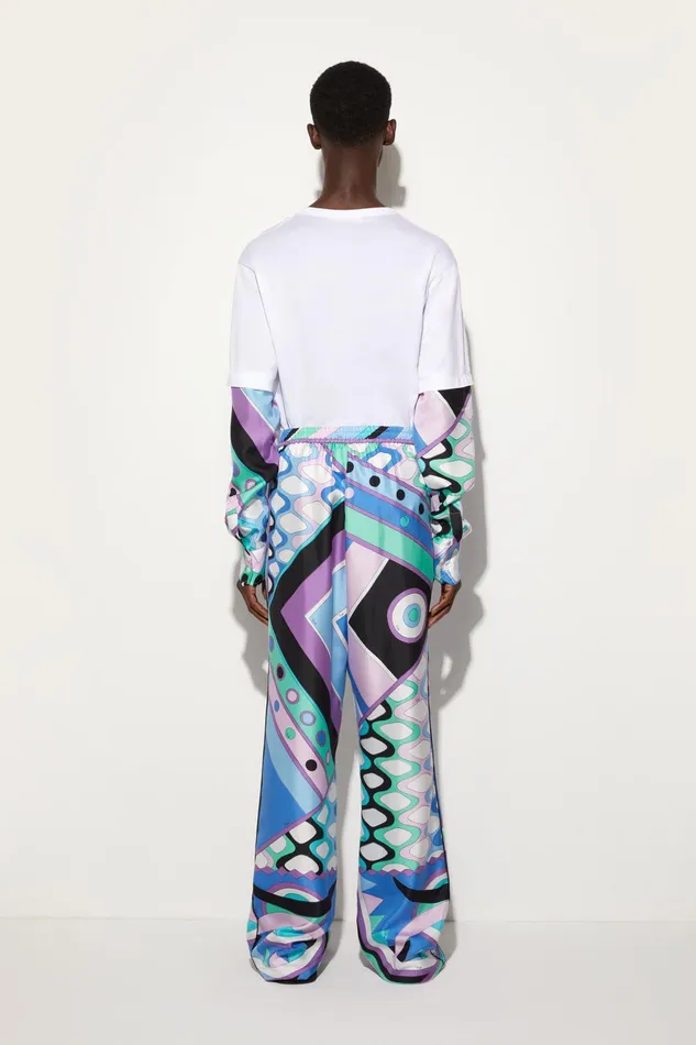 Ready To Wear Men PUCCI VivaraPrint SilkTwill Trousers