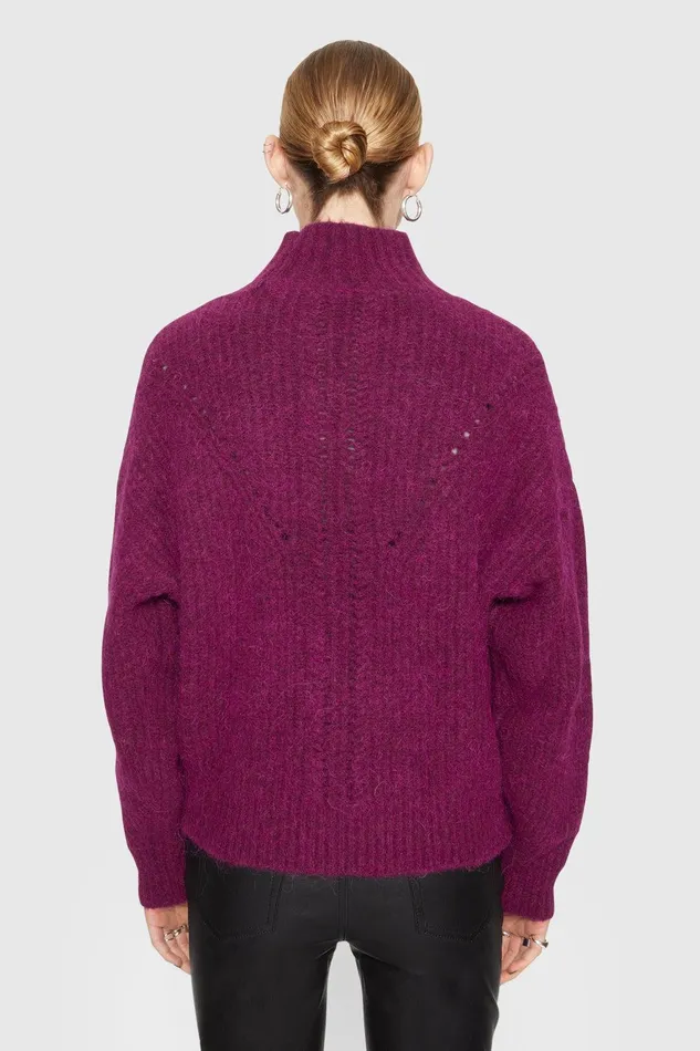 Rebecca Minkoff Caroline Sweater Damson Women Sweaters and Sweatshirts