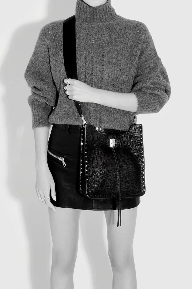 Rebecca Minkoff Darren Medium Feed Black Women Shoulder Bags
