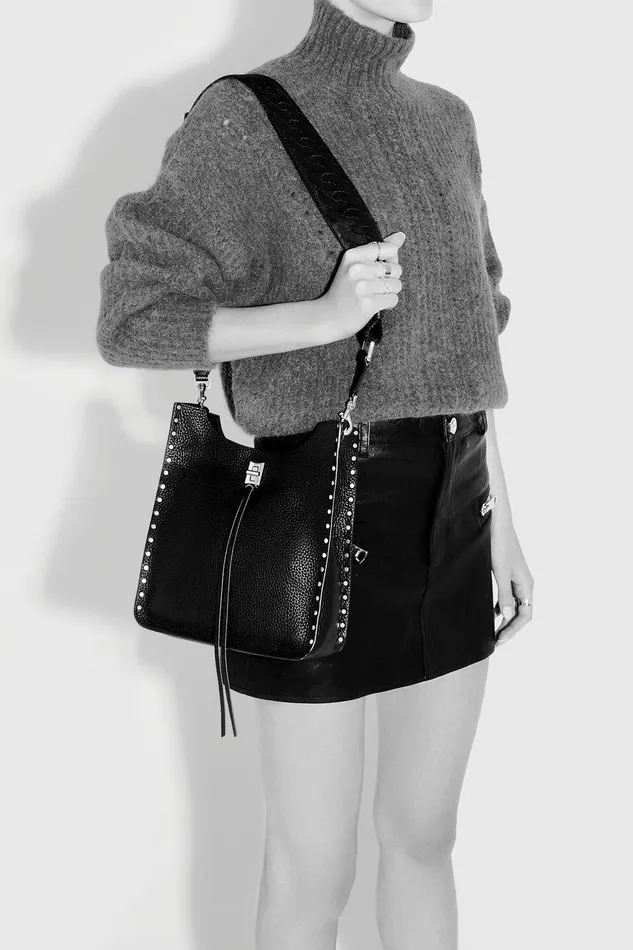 Rebecca Minkoff Darren Medium Feed Black Women Shoulder Bags