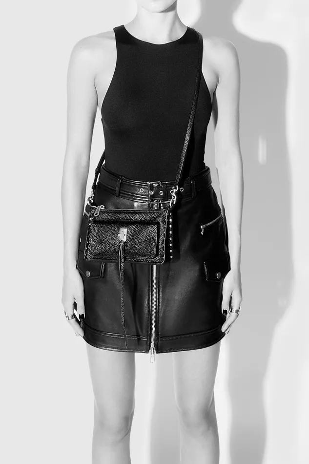 Rebecca Minkoff Darren Mini Top Zip Crossbody Black Women Crossbody Bags