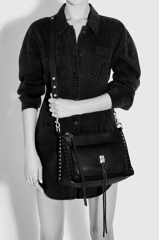 Rebecca Minkoff Darren Signature Shoulder Bag Black Women Shoulder Bags
