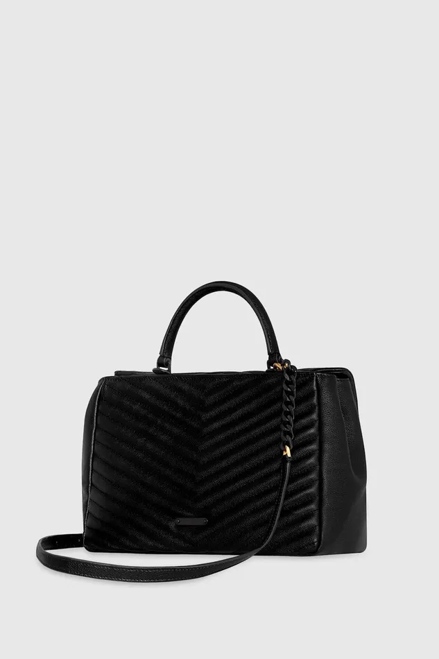 Rebecca Minkoff Edie Large Top Handle Shoulder Black Women Top Handle Bags