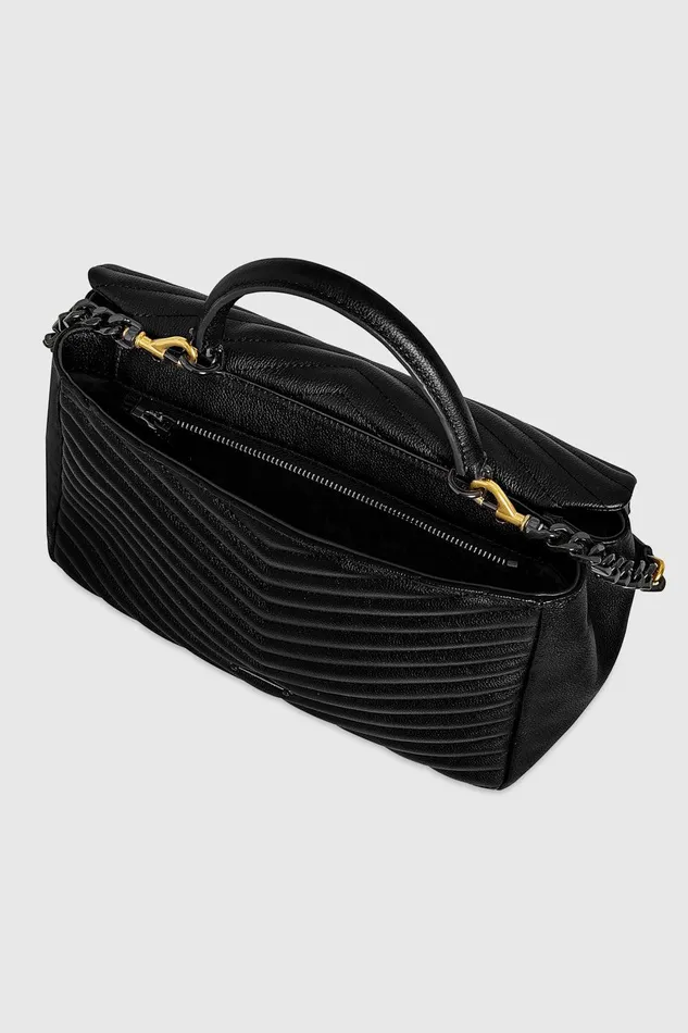 Rebecca Minkoff Edie Large Top Handle Shoulder Black Women Top Handle Bags