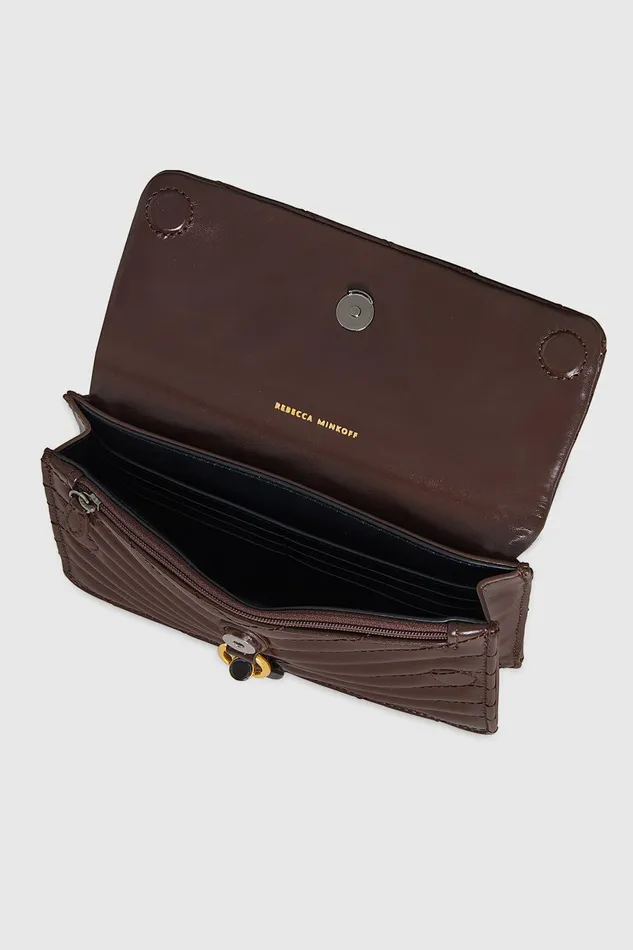 Rebecca Minkoff Edie Mini Crossbody On A Chain Brandy Women Crossbody Bags