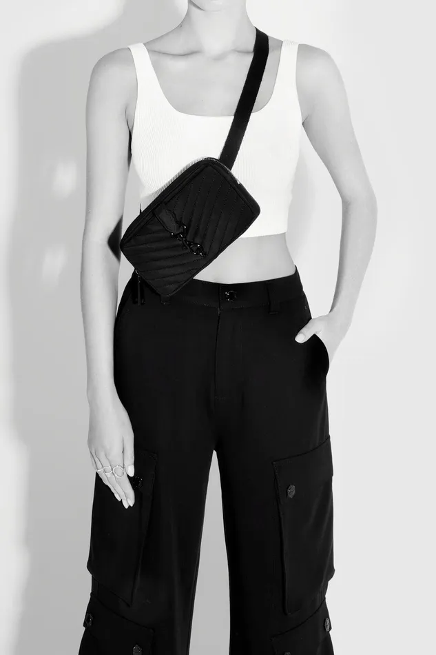 Rebecca Minkoff Edie Nylon Belt Bag Blackblack Shellac Women Belt Bags
