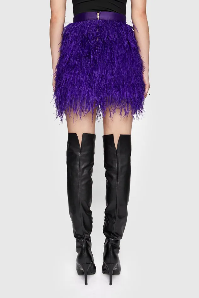 Rebecca Minkoff Feather Mini Skirt Purple Women Bottoms