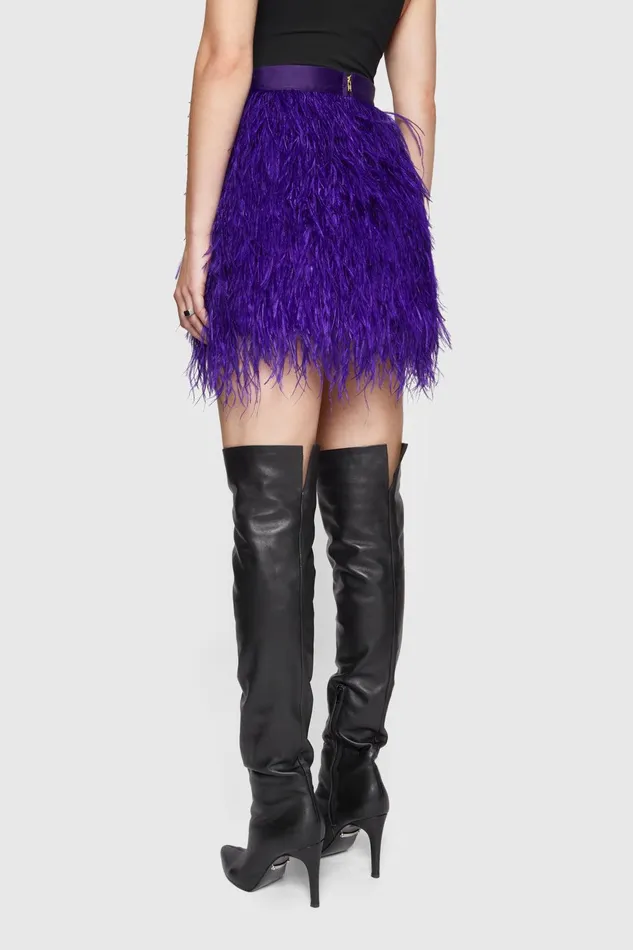 Rebecca Minkoff Feather Mini Skirt Purple Women Bottoms