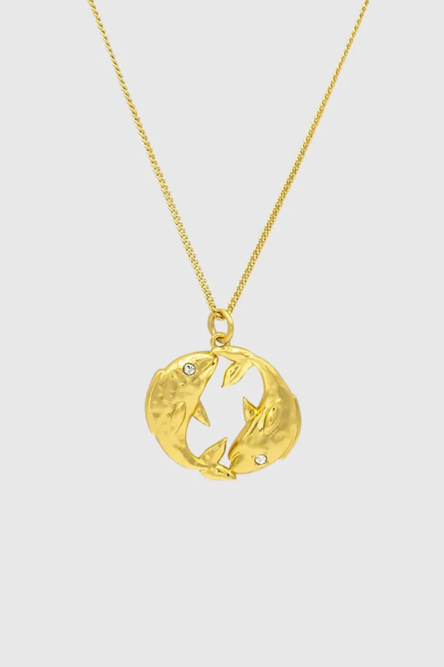 Rebecca Minkoff Pisces Zodiac Medallion Necklace Women Jewelry