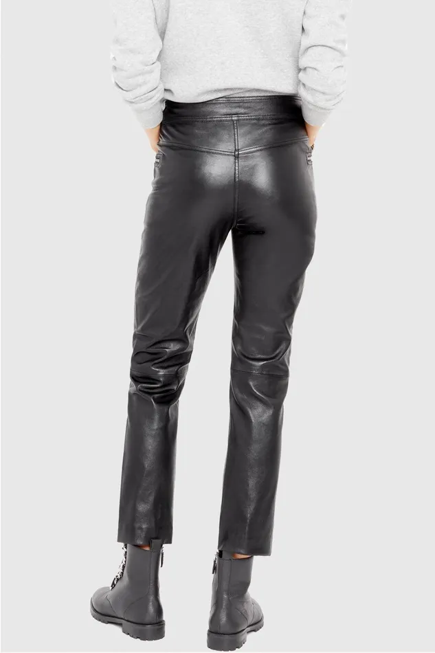 Rebecca Minkoff Poppy Leather Legging Black Women Bottoms