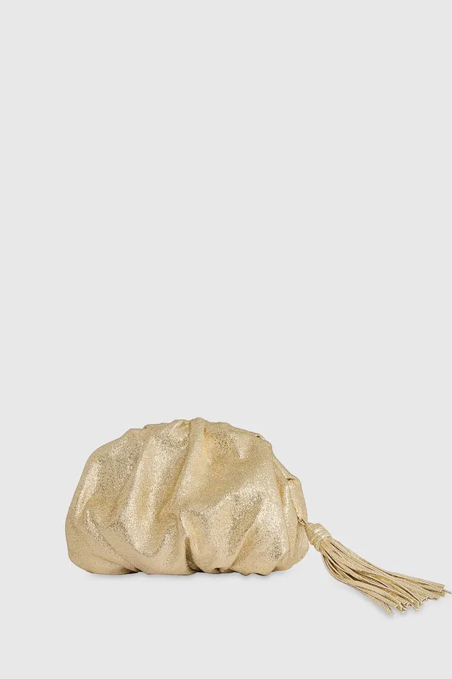 Rebecca Minkoff Ruched Clutch Champagne Women Clutches